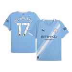 DE BRUYNE #17 曼彻斯特城主场足球泽西 2025_26 蓝色