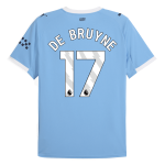 DE BRUYNE #17 曼彻斯特城主场足球泽西 2025_26 蓝色