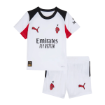 儿童AC米兰客场足球球衣套装（球衣+短裤）25_26白色