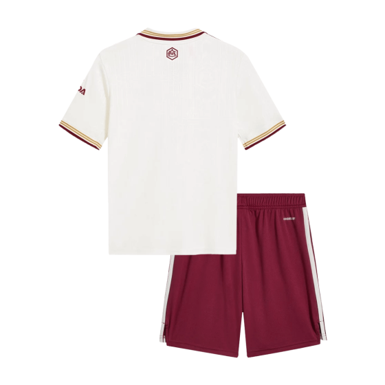 儿童阿森纳第三款客场足球比赛服套装 25_26 白色