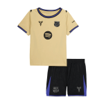 儿童巴塞罗那客场足球球衣套装（球衣+短裤）2025_26 黄色