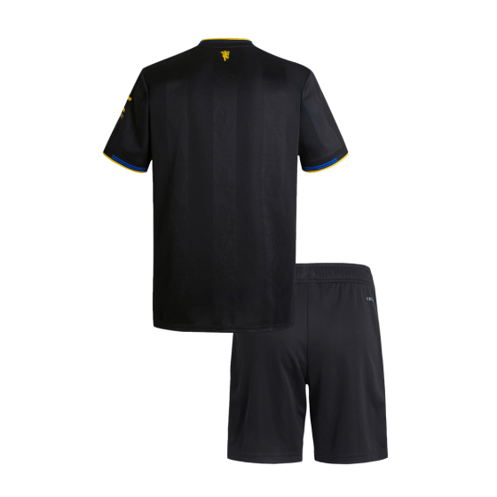 儿童曼联第三客场足球球衣套装 25_26 黑色