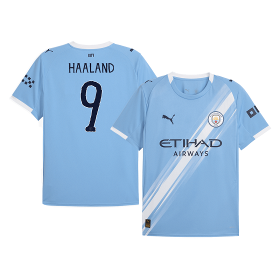 Manchester City HAALAND #9 Home Soccer Jersey 2025_26