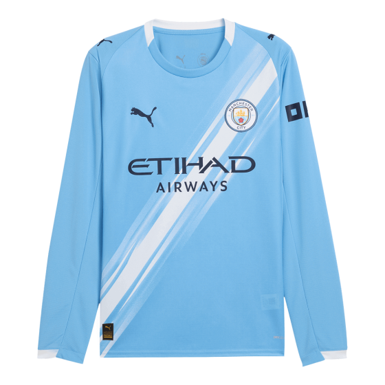 Manchester City Long Sleeve Home Soccer Jersey 2025_26