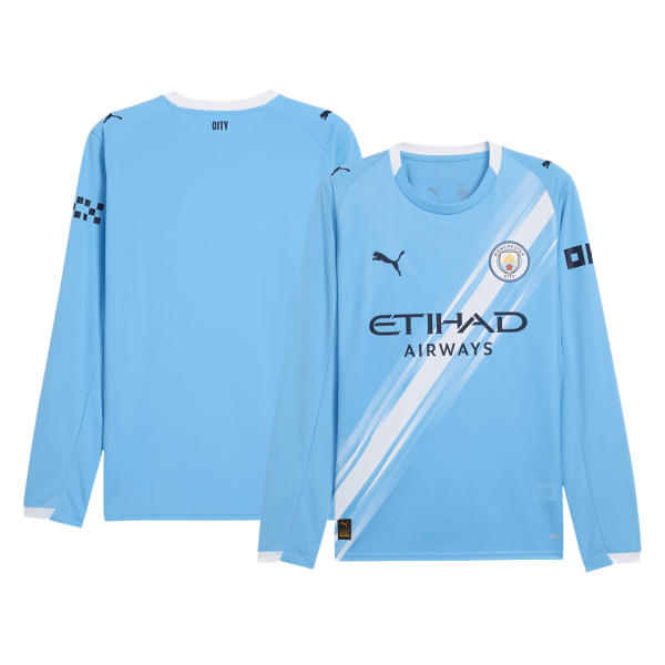 曼彻斯特城长袖主场足球泽西2025_26