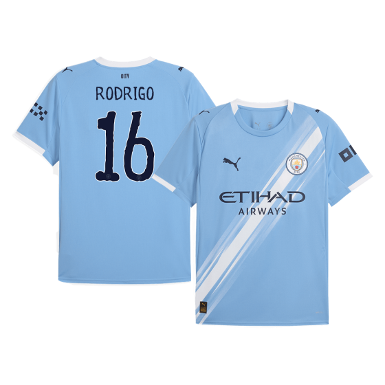 Manchester City RODRIGO #16 Home Soccer Jersey 2025_26