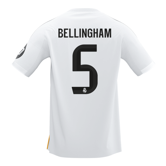 Real Madrid BELLINGHAM #5 Home Soccer Jersey 2025_26