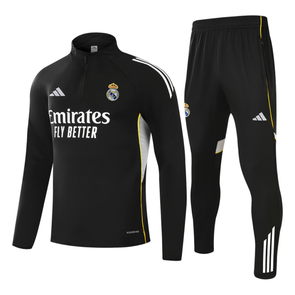 皇家马德里运动衫套装 2025_26 - 黑色（上衣+裤子）