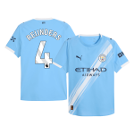 雷恩德斯 #4 曼彻斯特城主场足球球衣 2025_26 蓝色