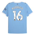 RODRIGO #16 曼彻斯特城主场足球球衣 2025_26 蓝色