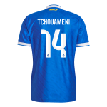 图查梅尼 #14 皇家马德里第三客场足球球衣 2025_26 蓝色