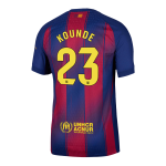 孔德 #23 巴塞罗那主场足球球衣 2025_26 红蓝
