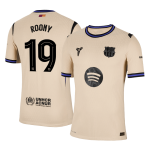 罗尼 #19 巴塞罗那客场足球球衣 2025_26 黄色 - 欧洲冠军联赛