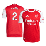 萨利巴 #2 阿森纳主场足球球衣 2025_26 红
