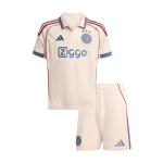 儿童阿贾克斯第三款客场足球比赛服套装 25_26 白色