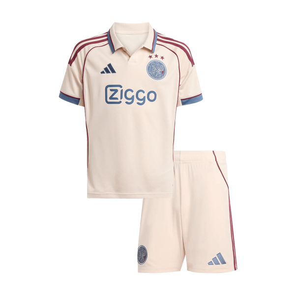 儿童阿贾克斯第三款客场足球比赛服套装 25_26 白色