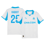 Marseille RABIOT #25 Home Soccer Jersey 2025_26