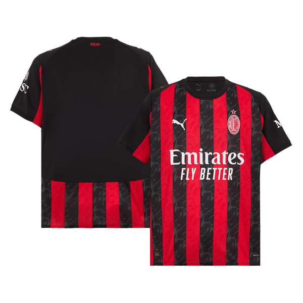 AC米兰主场足球球衣2025_26 红黑