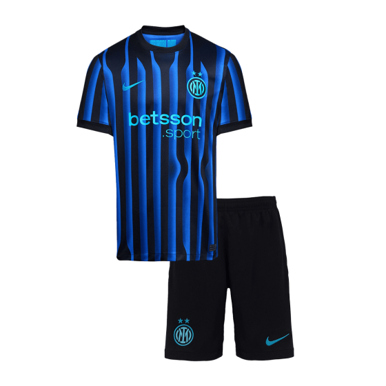 Inter Milan Home Soccer Jersey Kit 2025_26 Kids(Jersey+Shorts)