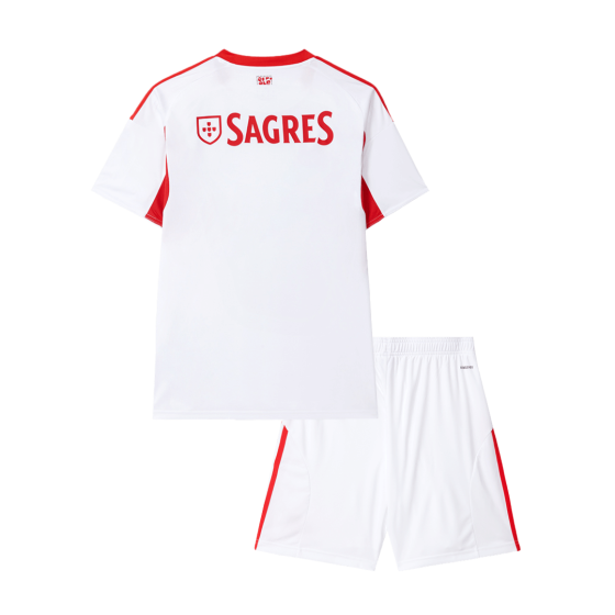 Kid's Benfica Third Away Soccer Jersey Kit 25_26 White