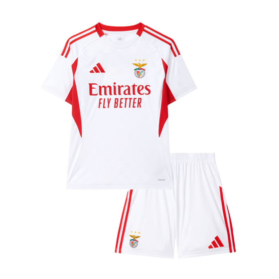 Kid's Benfica Third Away Soccer Jersey Kit 25_26 White