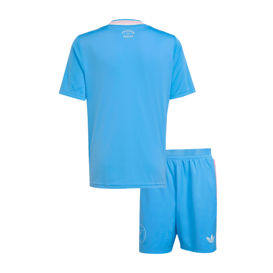 Kid's Inter Miami Third away Soccer Jersey Kit(Jersey+Shorts) 2025 Blue