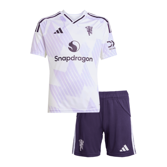 Manchester United Away Soccer Jersey Kit 2025_26 Kids(Jersey+Shorts)