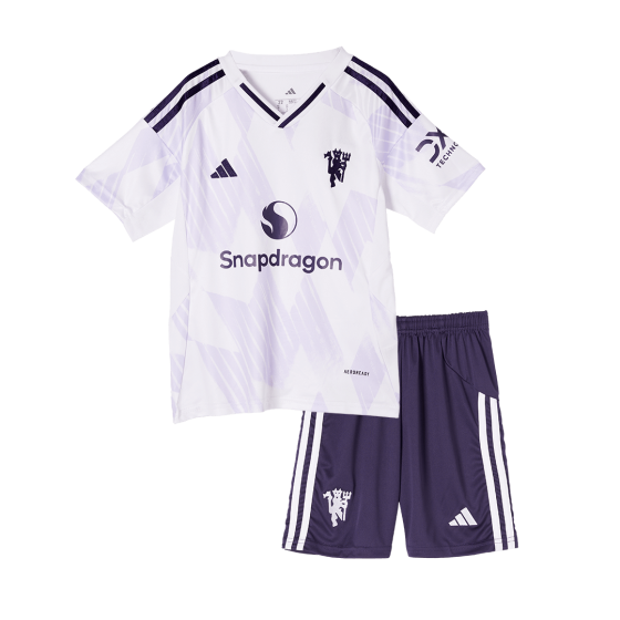 Manchester United Away Soccer Jersey Kit 2025_26 Kids(Jersey+Shorts)
