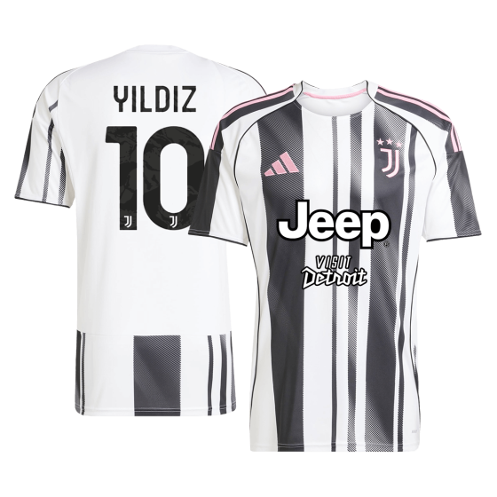 YILDIZ #10 Juventus Home Soccer Jersey 2025_26 Black&White