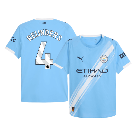 REIJNDERS #4 Manchester City Home Soccer Jersey 2025_26 Blue