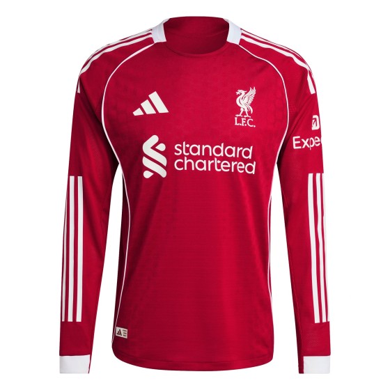 Liverpool Player Edition Long-Sleeve Home Jersey for the 2025-26 Season